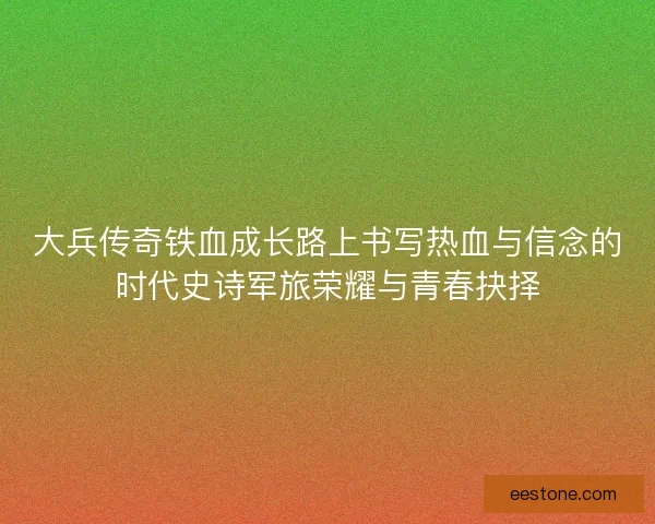 大兵传奇铁血成长路上书写热血与信念的时代史诗军旅荣耀与青春抉择