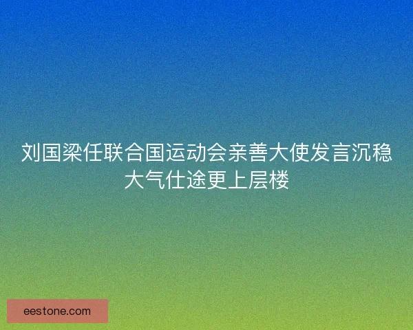 刘国梁任联合国运动会亲善大使发言沉稳大气仕途更上层楼