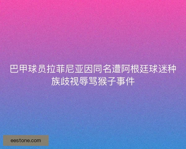 巴甲球员拉菲尼亚因同名遭阿根廷球迷种族歧视辱骂猴子事件