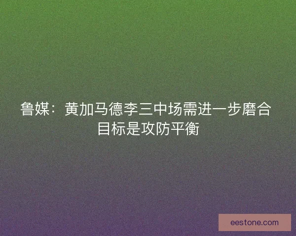 鲁媒:黄加马德李三中场需进一步磨合 目标是攻防平衡 鲁媒:黄加马德李三中场需进一步磨合 目标是攻防平衡